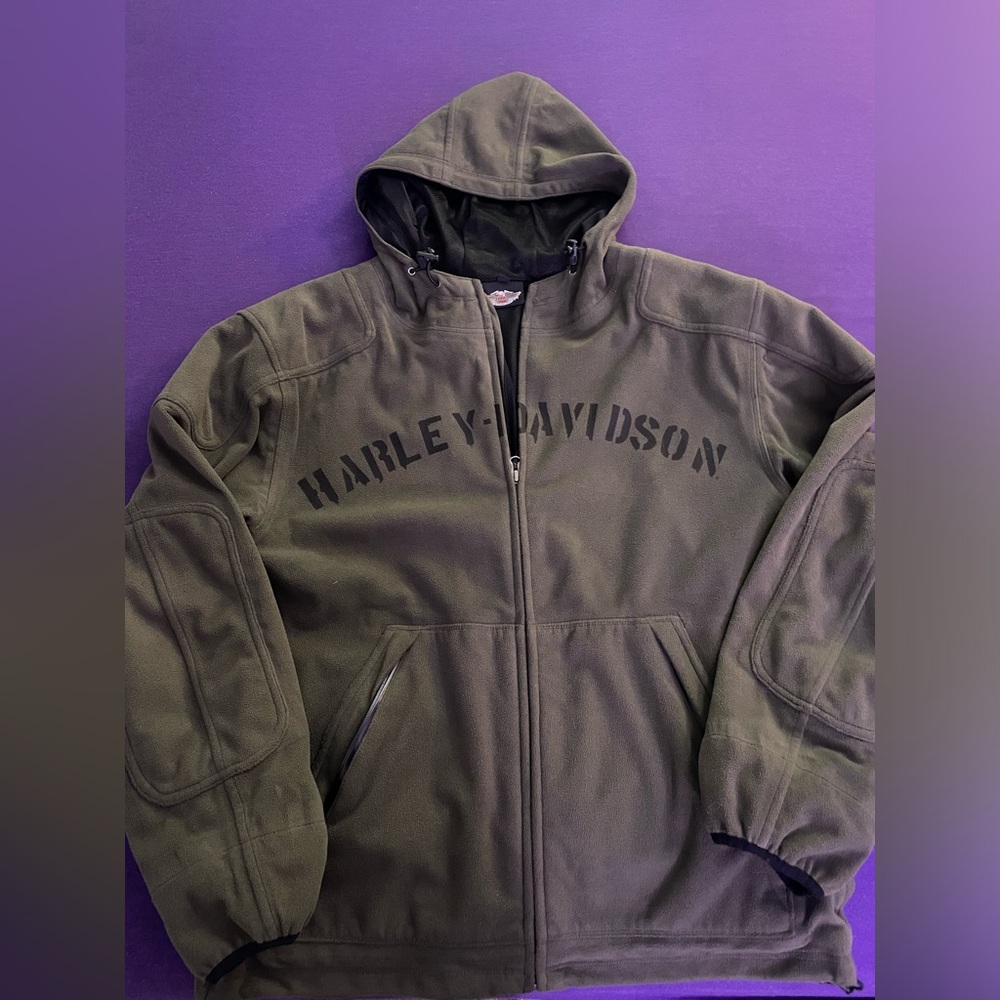 Army green Harley Davidson pullover